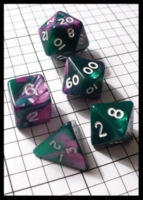 Dice : Dice - Dice Sets - Crystal Caste Origins 2009 Teal and Pink Swirl - FA collection buy Dec 2010